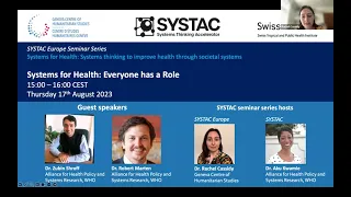'Systems for Health: Everyone has a Role'
