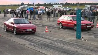 1/4 Mile Ford Probe 2.5V6 vs Audi 2.6V6