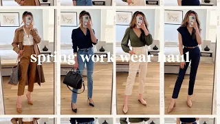 SPRING WORK WEAR HAUL | spring work outfits 2022 | business casual work outfit ideas | Miss Louie