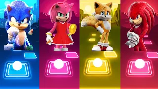 Sonic The Hedgehog vs Amy The Hedgehog vs Tails The Hedgehog vs Knuckles The Echidna - Tiles Hop!!