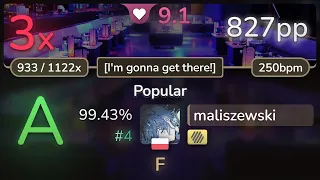 9.1⭐ maliszewski | Eric Saade - Popular [I'm gonna get there!] +HD 99.43% (#4 827pp 3❌) - osu!