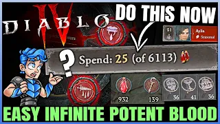 Diablo 4 - Fast MAX Level Vampiric Powers & OP Gear Early - Potent Blood Harvest Farm Guide & Trick!