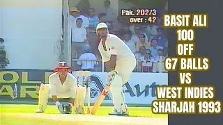 Basit Ali | 100 off 67 Balls | Pakistan vs West Indies | Champions Trophy Final | Sharjah | 1993 |