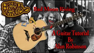 Bad Moon Rising - CCR - Easy Acoustic Tutorial (ft. my son Jason on Lead etc.) - (detune by 1 fret)