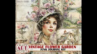 Vintage flower garden Junk Journal Kit