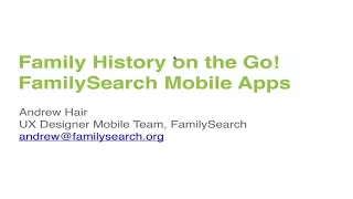 FamilySearch Mobile Apps