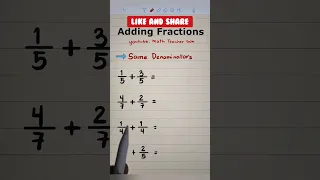 Adding Fractions with Same Denominators #mathteachergon #fractions #grade6maths #addingfractions