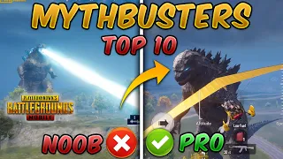 Top 10 Mythbusters in PUBG MOBILE + Tips And Tricks PUBG Myths #6 (Godzilla vs Kong Event Mode)