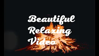 4K Lakeside Campfire with Relaxing Nature Night Sounds and Music