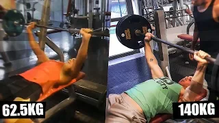 BENCH PRESS TRANSFORMATION 62.5KG - 140KG 15 YEARS OLD - 16 YEARS OLD