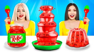 Red VS Green Watermelon Dessert Challenge! Giant VS Tiny Lollipops & Mukbang by RATATA BRILLIANT