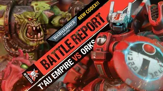 **NEW CODEX!!** T'au Empire vs Orks | Warhammer 40k Battle Report