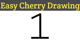 HOW TO DRAW CHERRY from 1 number STEP BY STEP l EASY DRAWING TUTORIAL