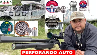 AZTK T-Rex 5.5 perforando auto #airgun #pcp #tirodeportivo #airgunshooting