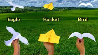 best 3 flying bird plane, new 3 flying helicopter, paper eagle, paper rocket, paper bird,3 fly ideas