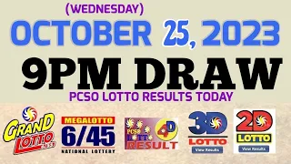 Lotto Result Today 9pm draw October 25, 2023 6/55 6/45 4D Swertres ez2 PCSO