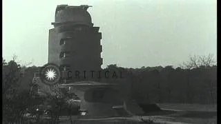 Albert Einstein outside his laboratory in Berlin, Germany. HD Stock Footage