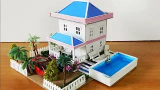 Building Mansion Villa House with Swimming Pool From Cardboard #105