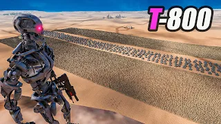 T-800 TERMINATOR VS HUMAN ARMY  - UEBS 2 | BATTLE SIMULATOR 2 (4K)