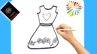 how to Draw cute and easy Dress | Easy Drawing, Painting and Coloring for Kids & Toddlers