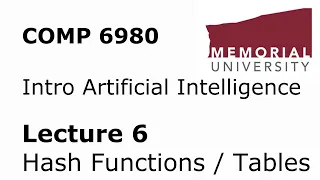 COMP6980 - Intro to Artificial Intelligence - Lecture 06 - Hash Functions + Hash Tables