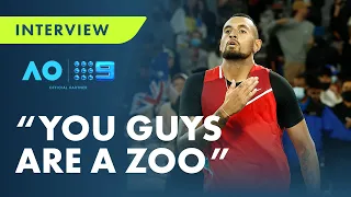 Nick pays credit to rowdy Aussie crowd at John Cain Arena: Australian Open 2022 | Post-Match Int