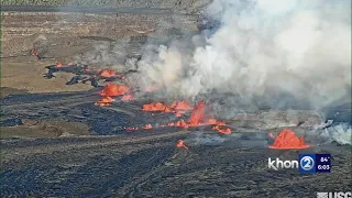 Kīlauea volcano erupting, activity confined within crater