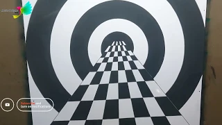 Endless Tunnel | 3D wall painting | Optical Illusion | DIY Home decor