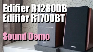 Edifier R1280DB vs Edifier R1700BT  ||  Sound Demo w/ Bass Test