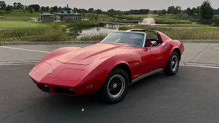 Before and after muffler delete on a 1974 c3 corvette (cold start/revs) #corvette #mufflerdelete