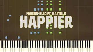 Happier - Marshmello ft. Bastille [Piano Tutorial] (Synthesia)