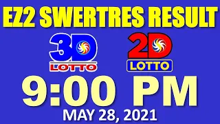 EZ2 Swertres Result May 28, 2021 9pm (2D Lotto, 3D Lotto Result Today)