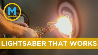 YouTuber @theHacksmith shows off his real-life lightsaber and our host is in awe | Your Morning