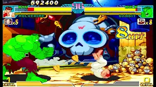 Marvel vs Capcom 1 ( Arcade ) - Ryu / Wolverine Playthrough ( Apr 13, 2024 )