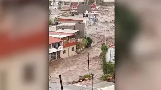 Tropical Storm Hilary: Roads flooded in Baja California