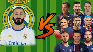 2022 Benzema vs PSG Legends💪(Messi-Neymar-Mbappe-Zlatan)