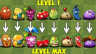 Bud'uh & All BOOM Plants Level 1 vs Max Level - Who Will Win? - PvZ 2 Battlez v10.9.1