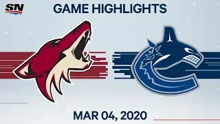 NHL Highlights | Coyotes vs Canucks - Mar. 04, 2020