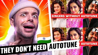 Popular INDIAN singers' NATURAL VOICE vs. WITH AUTOTUNE | HONEST REACTION