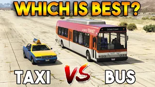 GTA 5 ONLINE : TAXI VS BUS (WHICH IS BEST?)