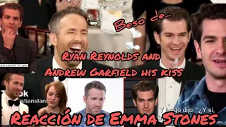 Beso de Ryan Reynolds y Andrew Garfield !!Reacción de Emma Stone!!