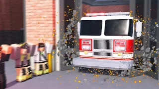 DOORS CRUSH FIRE ENGINE! (emergency response liberty county)
