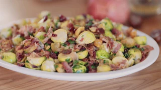 Clodagh McKenna's Brussel Sprouts with cranberries, pancetta and chestnuts