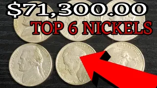 TOP 6 MOST VALUABLE NICKELS IN HISTORY! NICKELS COINS  WORTH MONEY