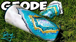 Most Beautiful Glitter Agate Geode Tumbler EVER!!! Tutorial