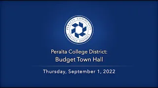 Budget Town Hall: Thursday, September 1, 2022