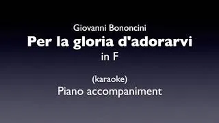 Per la gloria d'adorarvi in F  Piano accompaniment