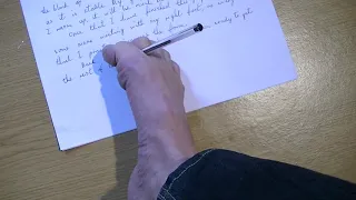 Writing practice with my foot