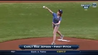 Carly Rae Jepsen Baseball Pitch Video - Worst Throw Ever!?