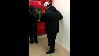 Dude Drunk or High at the ATM!!!